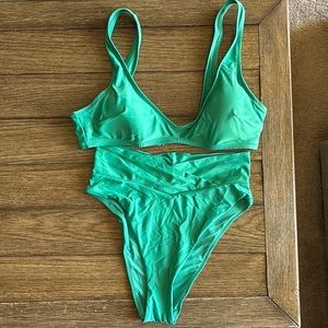 Aerie bikini swim set | high waist high cut cheeky S and scoop top L